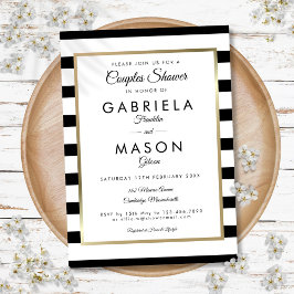Convite Chá de Casal Listrado Clássico