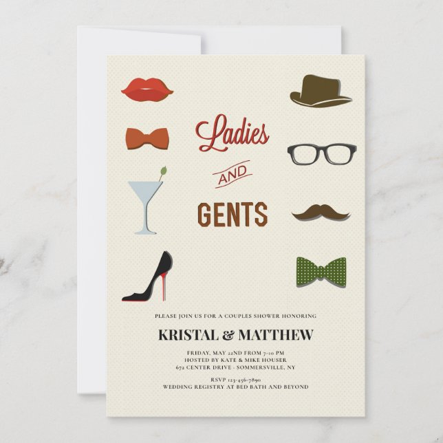 Convite Chá de Casal Masculino e Feminino (Frente)