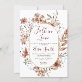 Convite Chá de casal Watercolor Autumn Boho Selvagens