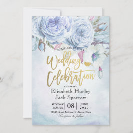 Convite Chá de casamento Aquarela Bohemian Floral Feenas