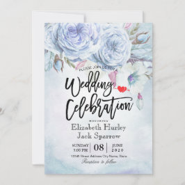 Convite Chá de casamento Aquarela Bohemian Floral Feenas