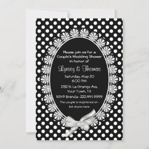 Convite Chá de casamento Casal preto e branco