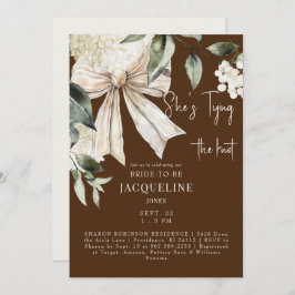 Convite Chá de casamento Casando castanho Hydrangea