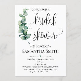 Convite Chá de casamento chá de panela minimalista verde