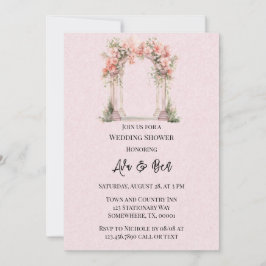 Convite Chá de casamento da Igreja Arca Floral Cor-de-Água