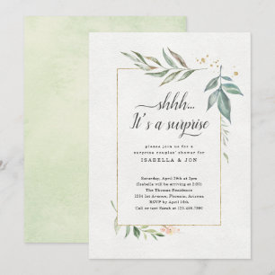 Convite Chá de casamento de Aquarela Surprise Floral
