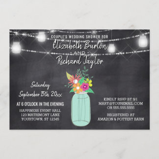 Convite Chá de casamento de Casais de quadro chalkboard Ma