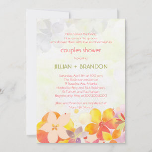 Convite Chá de casamento de Casais Florais de Jardim