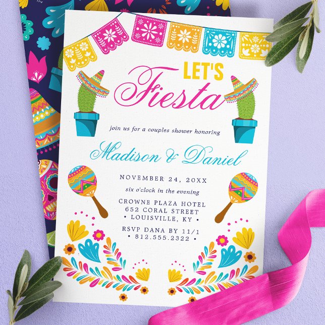 Convite Chá de casamento de Casais Floral do Fiesta Mexica (Criador carregado)