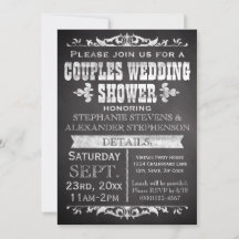 Chá de casamento de Casais Vintage Chalkboard