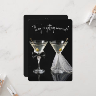 Convite Chá de Casamento de Casal com Coquetéis Martini