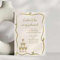 Chá de casamento de Casal Dourado com manuscrito d
