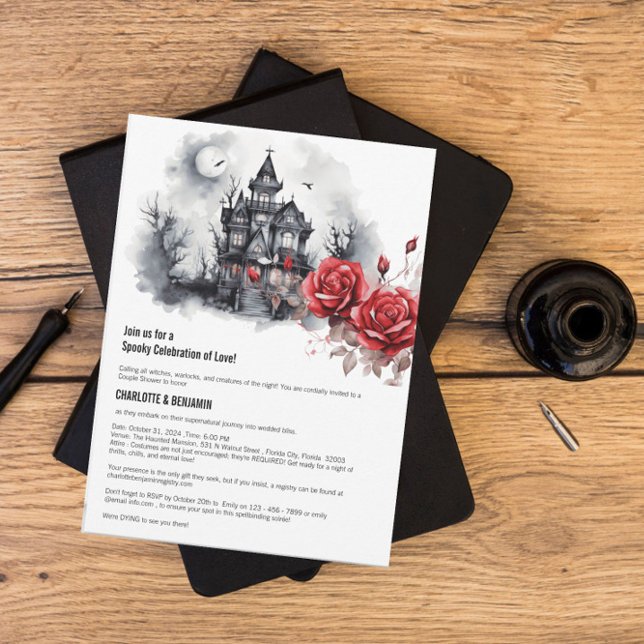 Convite Chá de Casamento de Casal Gótico de Halloween (Criador carregado)