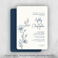 Chá de casamento de Contorno Azul do Marinho Moder