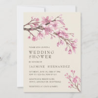 Chá de casamento de Flor de Cereja Rosa Elegante