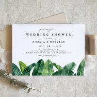 Chá de casamento de Folhas de Banana de Aquarela