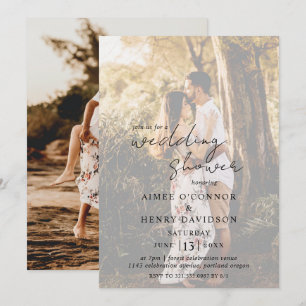 Convite Chá de casamento de Fotografia Moderna do Script R