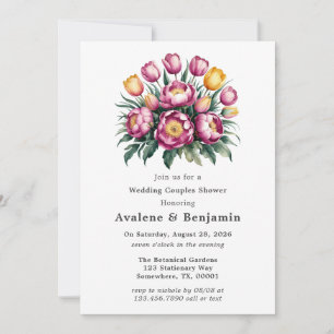 Convite Chá de Casamento de Harmonia Floral Vibrante