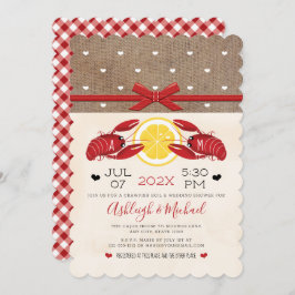 Convite Chá de casamento De Lagostas Monograma Invi