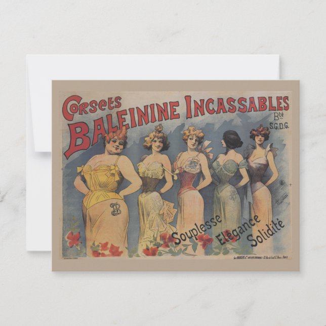 Convite Chá de casamento de Lingerie francês Vintage (Frente)