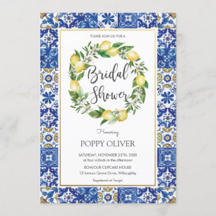 Convite Chá de casamento de noiva do Mediterrâneo Chic L