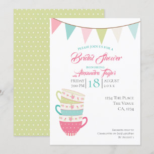 Convite Chá de casamento de noiva do Tea Party Personaliz