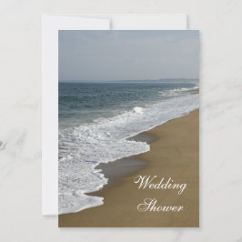 Convite Chá de casamento de ondas de praia e oceano