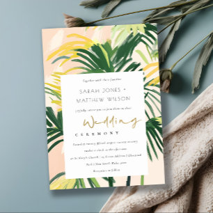 Convite Chá de casamento de Palma Tropical Boho Blush Gree