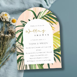 Convite Chá de casamento de Palma Tropical Boho Blush Gree