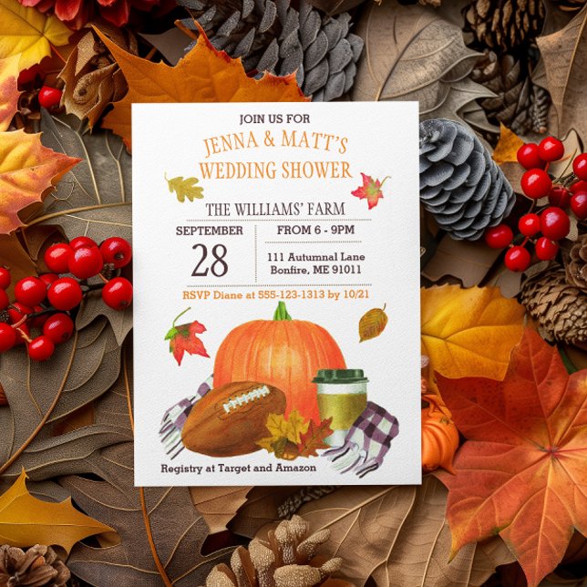 Convite Chá de casamento De Plum De Marinho De Futebol Da  (Criador carregado)