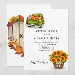 Convite Chá de casamento De Pumpkin Vintage Truck