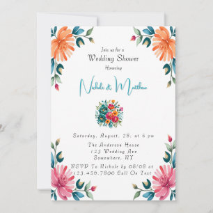 Convite Chá de casamento de Romance de Aquarela