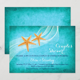 Convite chá de casamento de Starfish turquoise Beach
