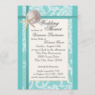 Convite Chá de casamento de Tema Oceano