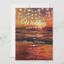 Convite Chá de casamento de Verão de praia no oceano tropi