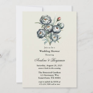 Convite Chá de casamento Elegante Verde e Cinza