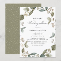 Chá de casamento Eucalyptus Wreath com Semente Aqu