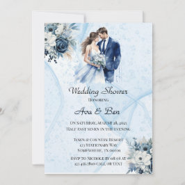 Convite Chá de casamento Floral de Tinta de Álcool