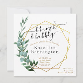 Convite Chá de casamento Floral Eucalyptus Elegance Único