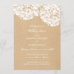 Convite Chá de casamento Floral Rustic Hydrangeas