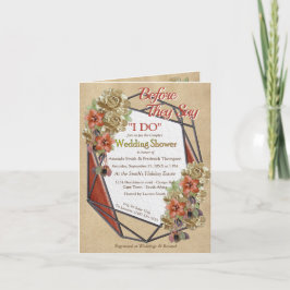 Convite Chá de Casamento Geométrico de Arte do Couro Cresc