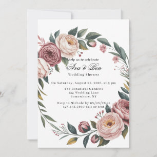 Convite Chá de casamento Inverso Pintado Pintado Elegante