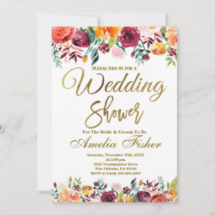 Convite Chá de casamento Invite, Queda de Chá de panela Fl