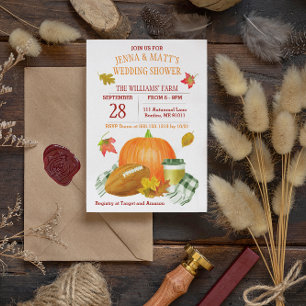 Convite Chá de casamento Negra de Futebol de Pumpkin Latte