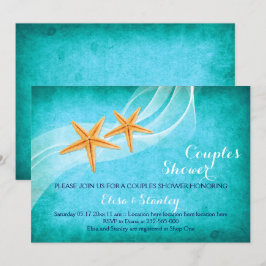 Convite Chá de casamento para a praia de Starfish turquois