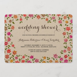 Convite Chá de casamento Rustic Floral Wreath