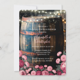 Convite Chá de Casamento Rustic Whiskey Barrel