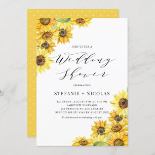 Convite Chá de casamento Rústico de Flores Solares