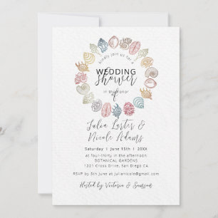 Convite Chá de casamento Simples de Seashell de praia