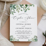 Convite Chá de Casamentos Greenery Eucalyptus Folhas<br><div class="desc">Greenery Eucalyptus Deixa O Convite Para Chá De Casais De Casamento. (1) Para mais personalização, clique no link "personalizar mais" e use nossa ferramenta design para modificar esse modelo. (2) Se você prefere papéis mais espessos / Término da matéria, talvez considere escolher o Tipo de papel correspondente. (3) Se precisar...</div>